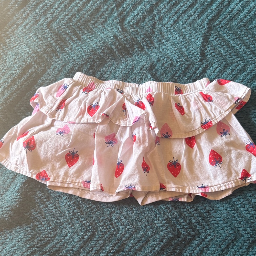 Cat & Jack Strawberry Print Skort - White and Red